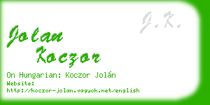 jolan koczor business card